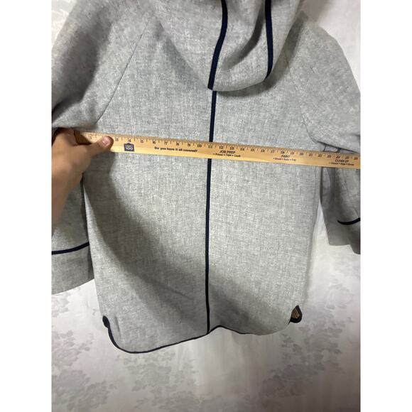 J Crew Coat 4 Gray Italian Stadium Cloth Nello Gori Wool Quilt Lined Fur Trim - Picture 13 of 14